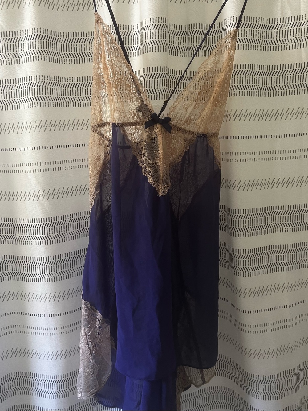 Victoria’s Secret Lingerie Babydoll Slip Purple Cream Lace